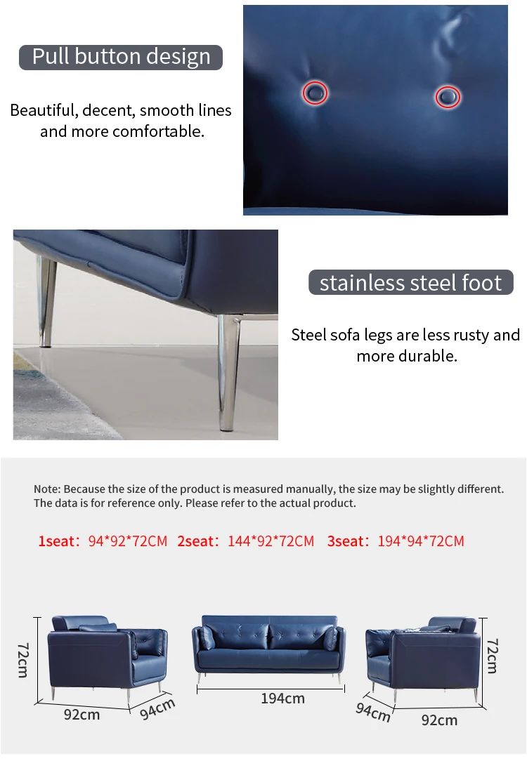 Pengpai 3 2 1 Modern Lounge Leather Office Sofa Set