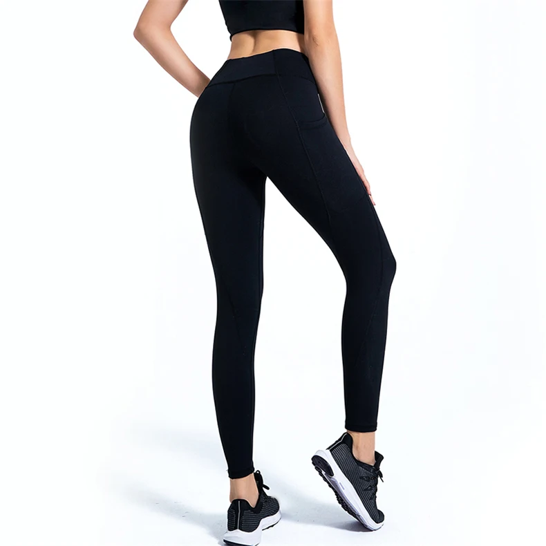 批发固体透气柔软健身服装运动服女士 legging 口袋瑜伽裤运动服装