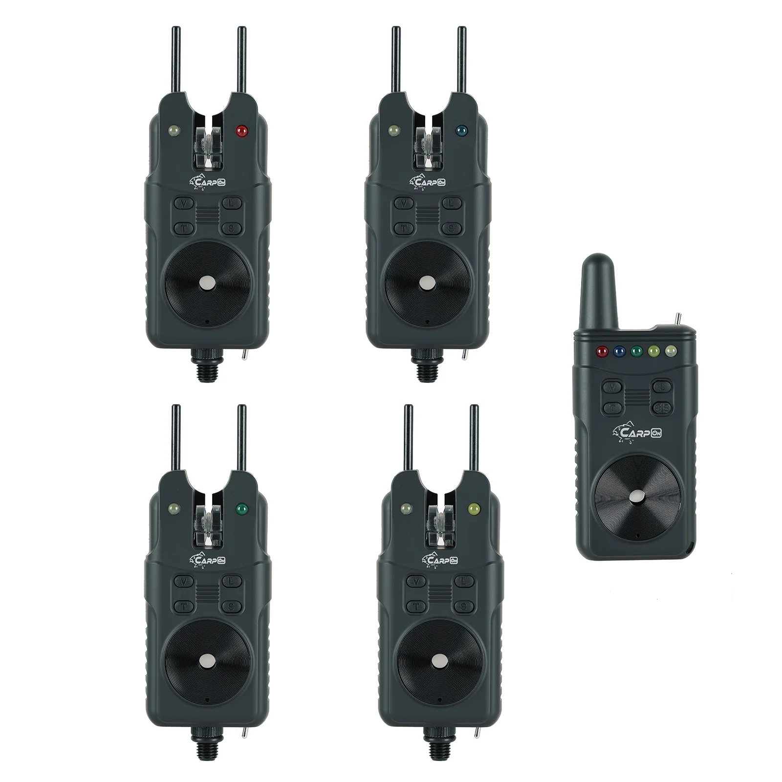 Wireless Waterproof Black Carp Fishing Bite Alarm 4+1 Set factory