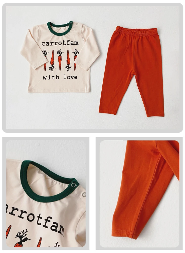 Explosion 2 Piece Baby Clothes Set With Carrot Cartoon 3567