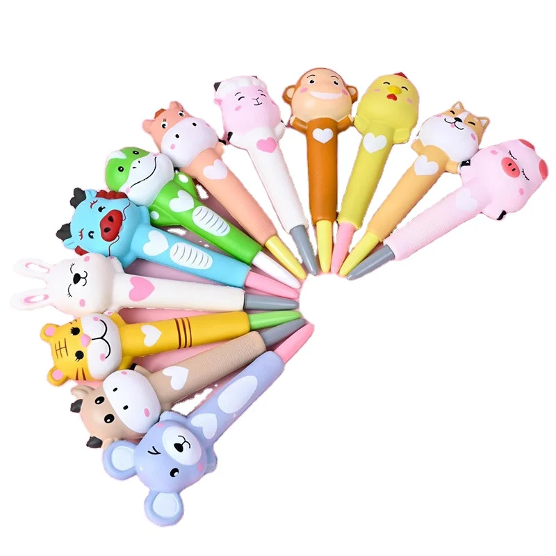 2023 New Animal Gel Ink Pen Squeeze Toys Fidget Pen Slow Rising Squishy ...