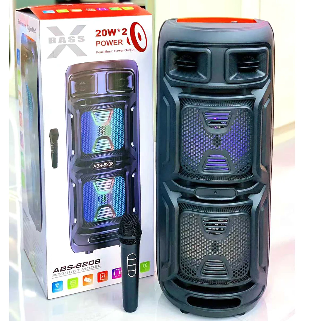 ABS-8208 Hot Sale Daul 8 Inch Super Bass Wireless Karaoke Portable