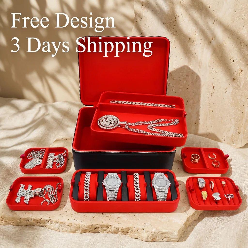 New Schmuck Organizer Travel Jewellery Organizer Storage Jewelry Box For Sunglasses Watch Zipper Ice Jewelry Storage Box
