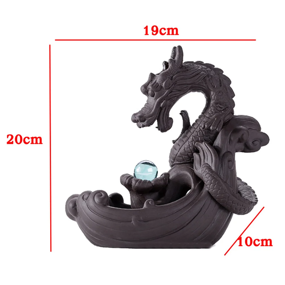 Worldwide Free Shipping Ceramic Backflow Incense Burner Dragon Ceramic Smoke Waterfall Incense Holder Censer