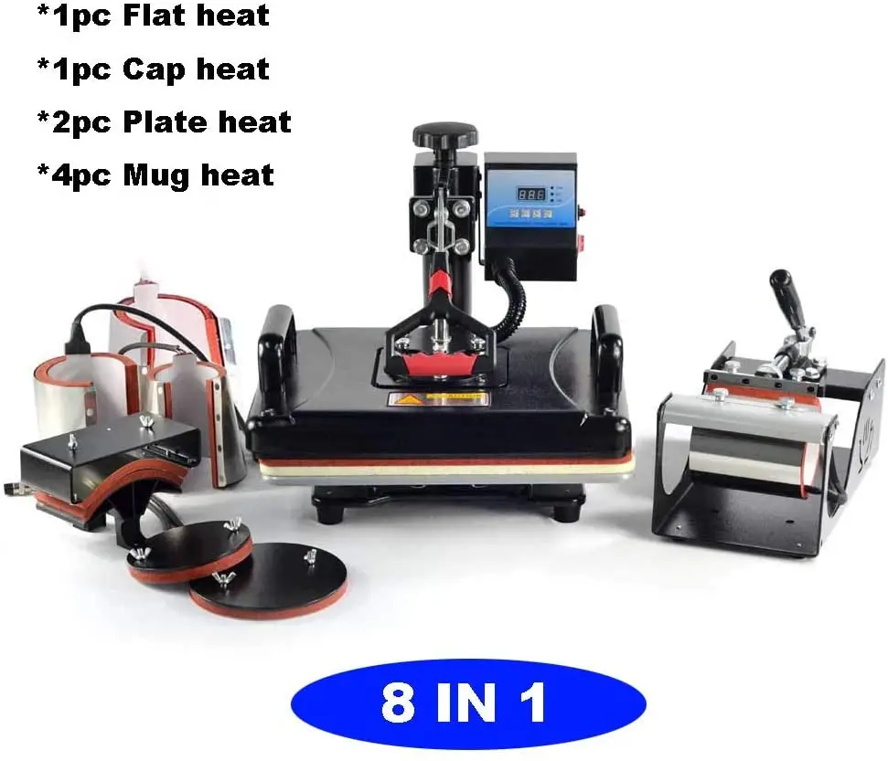 Ruida Heat Press 8 In 1 Single Lcd Display Combo Heat Press Machine 8