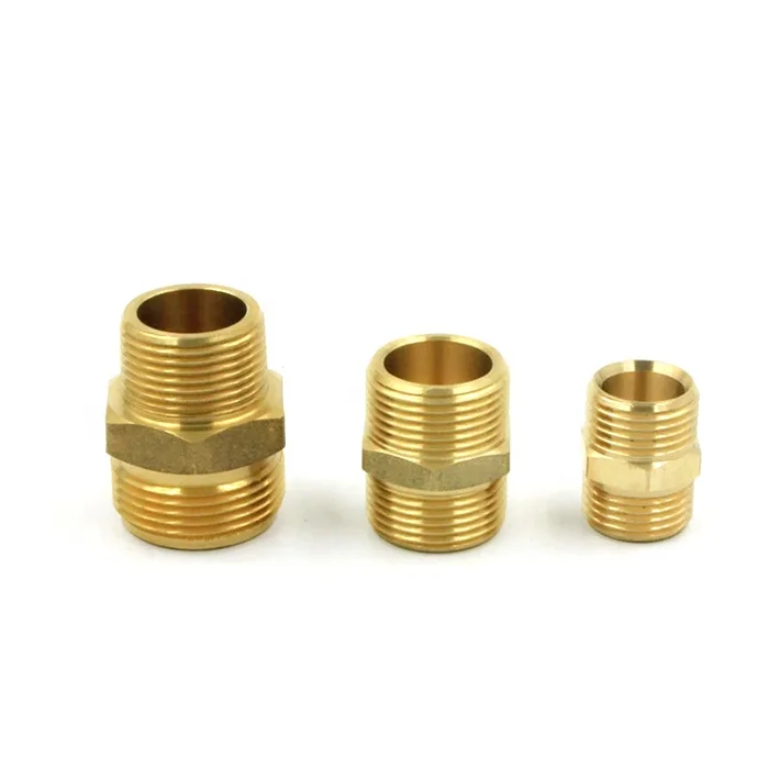 Brass Coupling Hex Nipple Adaptor Socket Bushing Plumbing Pipe Fitting