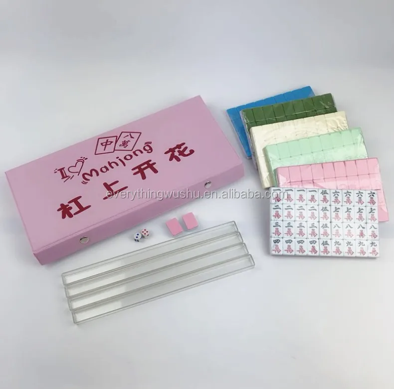 Mini Chinese mahjong tiles 144pcs/set 24*17mm Portable travel Mah-Jong with Box