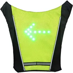 Bike Vest Turn Signal Led Light Pack Guiding Light Reflective Luminous Safety Warning Direction Backpack with Remote Controller