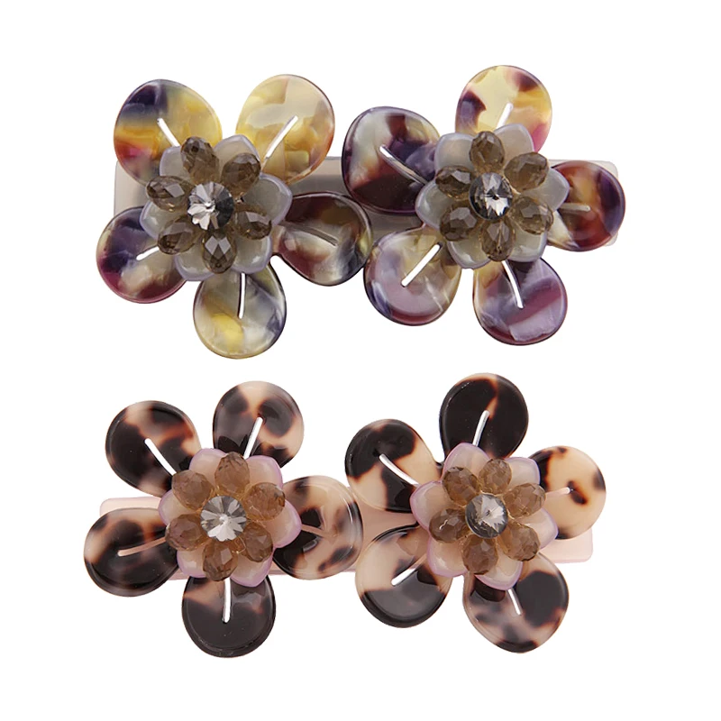 Midairy Wholesale Flower Hair Clips Tortoise Shell Barrette Making Supplies  With Crystal Hande Made - Buy Hair Accessories,Barrttes,Hair Clips Product  on 
