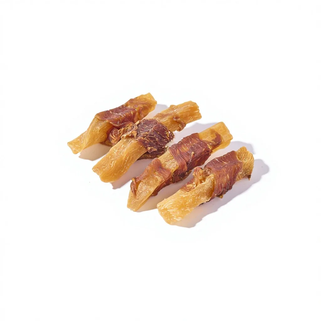 product factory no artificial colors health wholesale shandong rabbit ears meat coated molars training pet dog snacks grain free-5