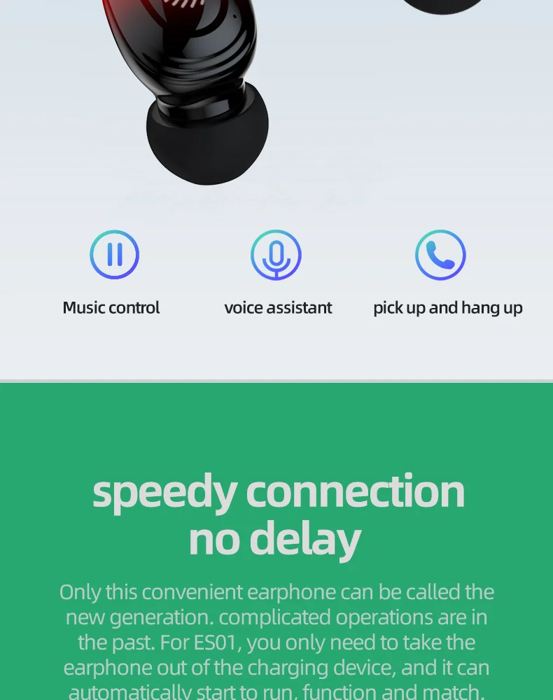 HBQ Q82 V5.0 Mini TWS Wireless Bluetooth Earphone 20H Play Time Wireless Headphones Bluetooth Headset With Mic for Phone - ANKUX.COM