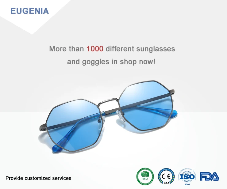 EUGENIA Fashionable Metal Sunglasses Women Round Polarized Sun Glasses Wholesale