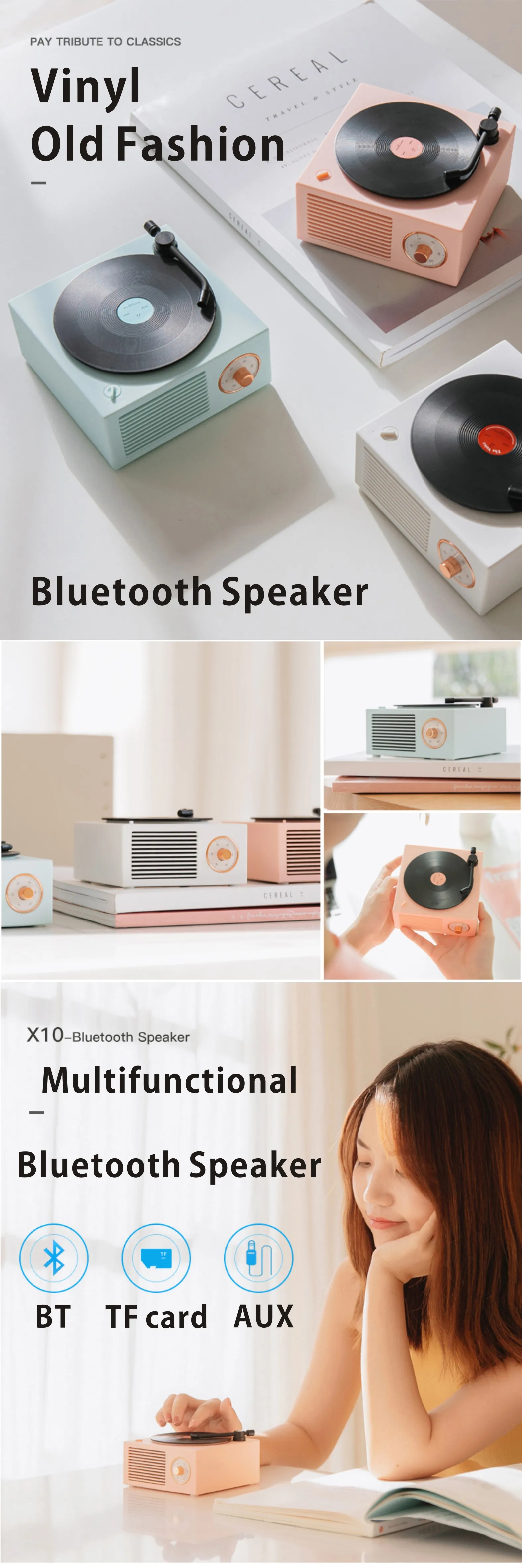 2020 New Amazon X10 Vinyl Portable Bluetooth Smart Sound Speaker - ANKUX.COM