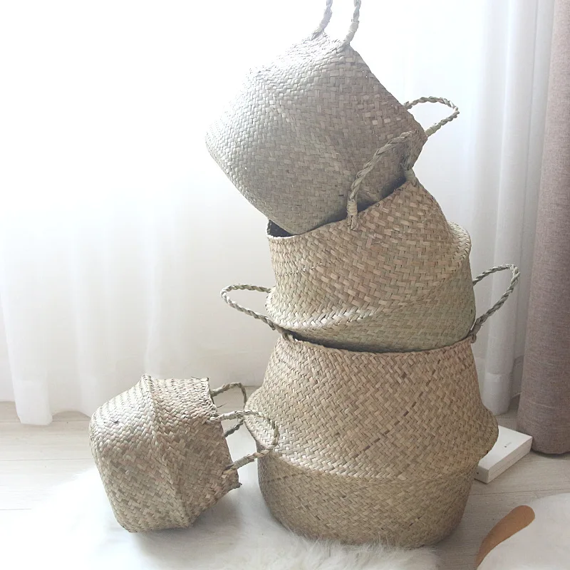 Handmade Rattan And Bamboo Foldable Basket Pc Material Flower Basket