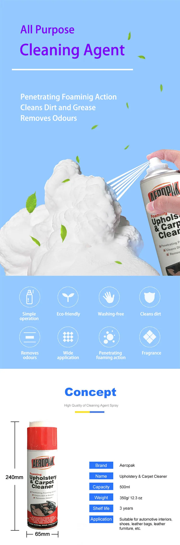 Aeropak Allpurpose Foamy Cleaner Carpet Cleaner Foaming Spray Buy