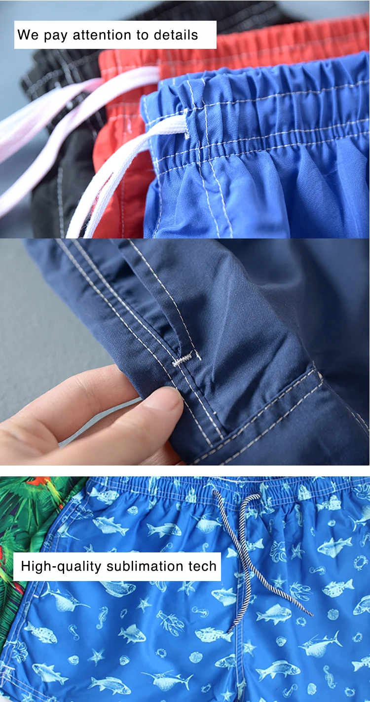 Custom Sublimation 7 Inch Flash Palms Printed New Style Beach Surf Wear Swimwear Manufactures of Board Shorts