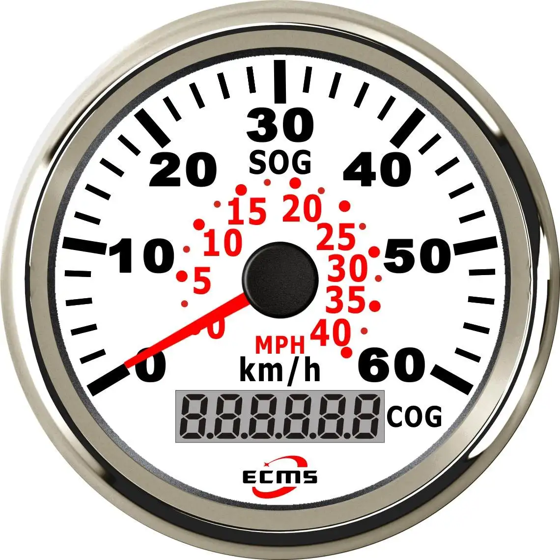 Marine Boat Auto GPS Speedometer Speed Meter Gauge 85mm 60km/h 9-32V 316L Bezel