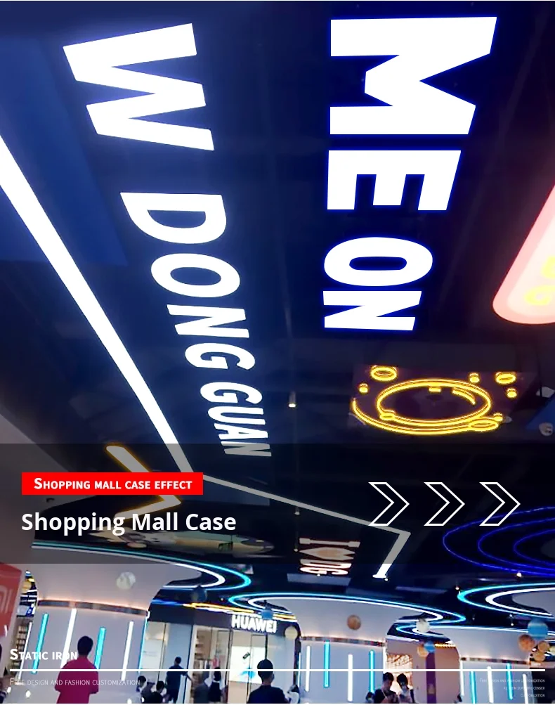 Custom LED Letter Chandelier Linear Light Ceiling Lamp for Barber Shop Dance Room Shopping Mall Special-Shaped Decorative supplier