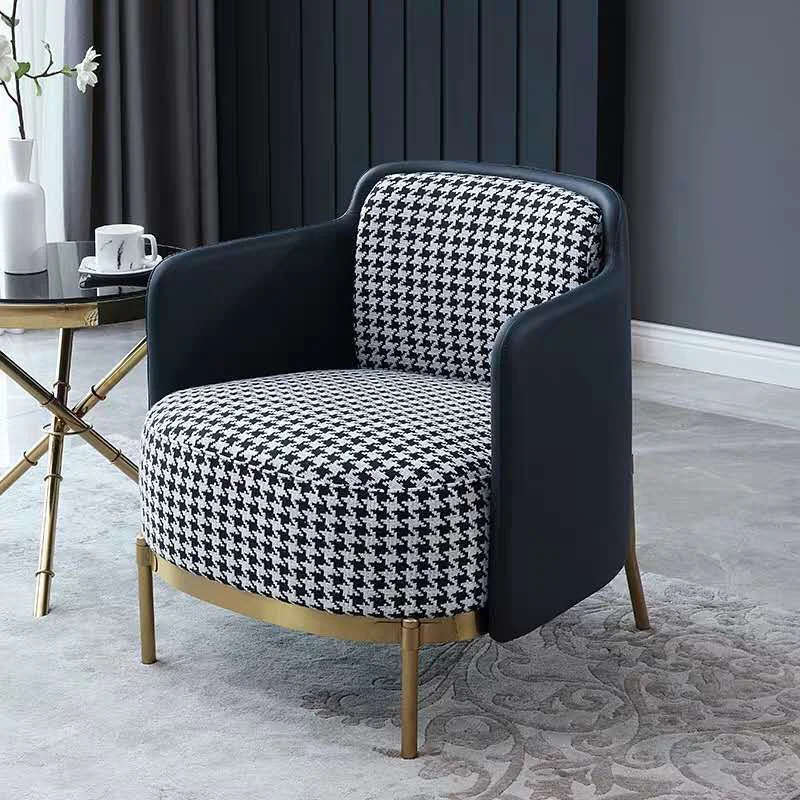Simple and comfortable black and white mix and match living room arm chair