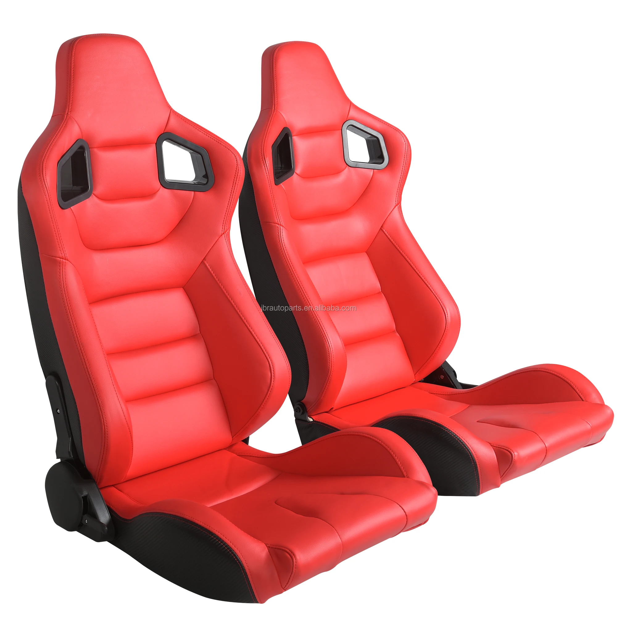 Red leather racing car seats