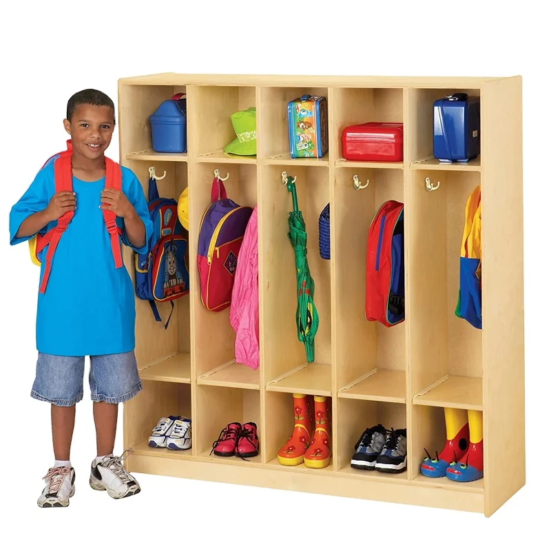 Kids Wooden Montessori Clothes Shoes Storage With Organizer Wooden