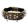 Fashion Type New Arrival Big Genuine Waterproof Custom Luxury Spiked Leather Pet Dog Collar