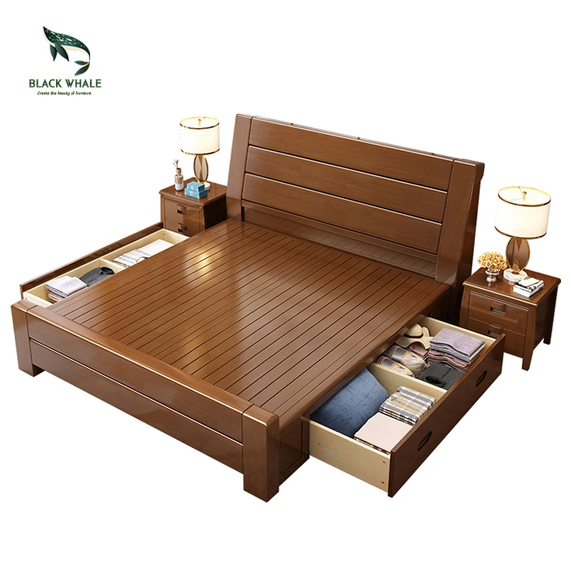 
Storage Bett Modern Queen Lit King size Double Wood Beds Frame 