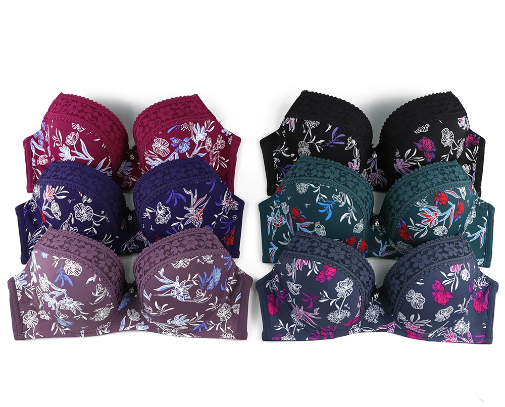 binnys 广州批发透气氨纶尼龙 34 胸罩尺寸填充花胸罩