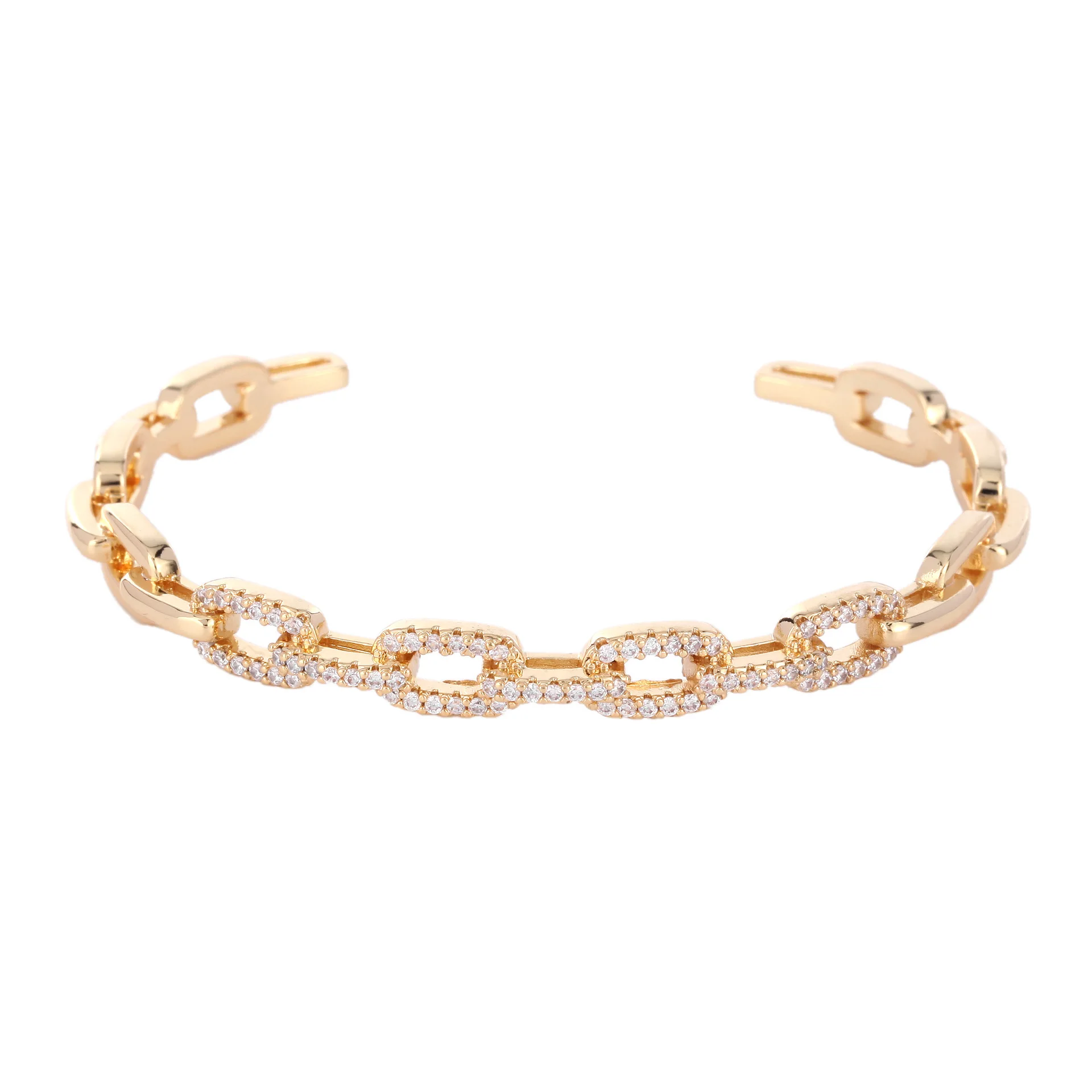 Luxury 18k Gold Plated Geometric Crystal Bracelet Personality Sparkling