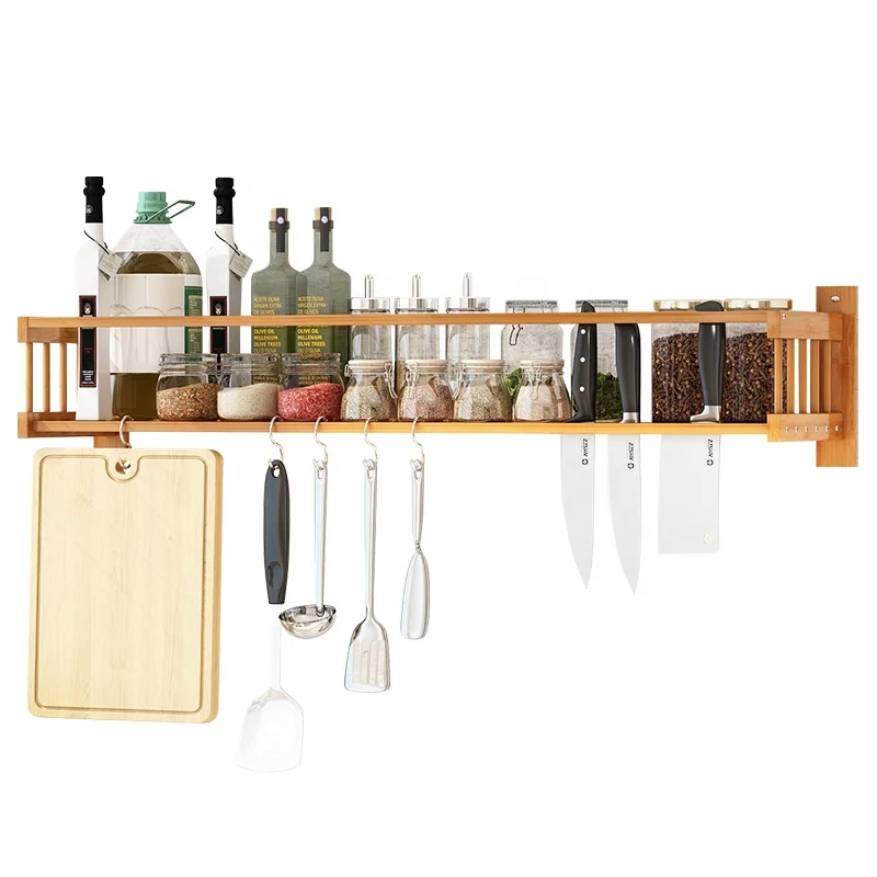 
Haichuan 2020 new style bamboo Floating wall shelf Handmade Wall Hanging Home Decorative Wooden Shelf 