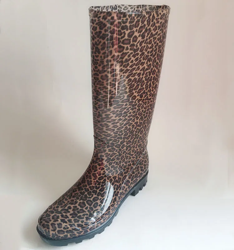 leopard print gumboots