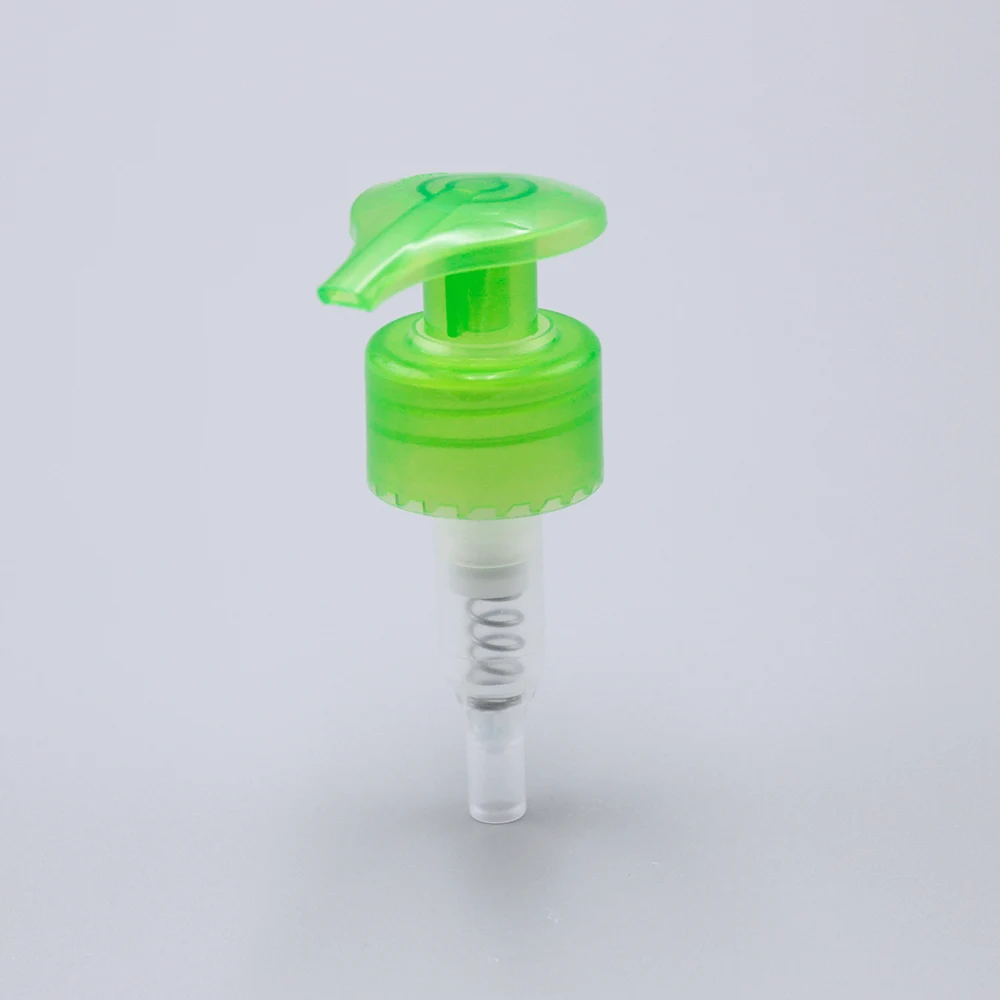 low price cosmetic plastic colorful  green lotion pump 24/410