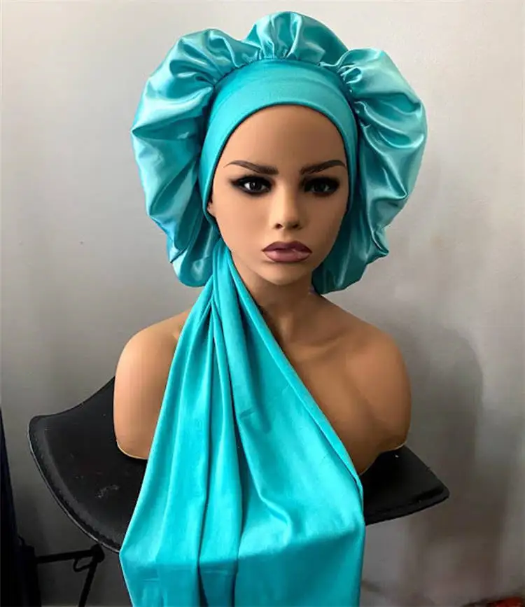 Wholesale New Design Custom Logo Extra Large Satin Bonnet With Wide ...