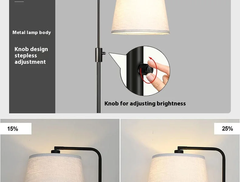 Modern Luxury Living Room Floor Iron Advanced Induction Sofa Corner Bedroom Bedside Table Integrated Night Fish Luring LampCE FCC