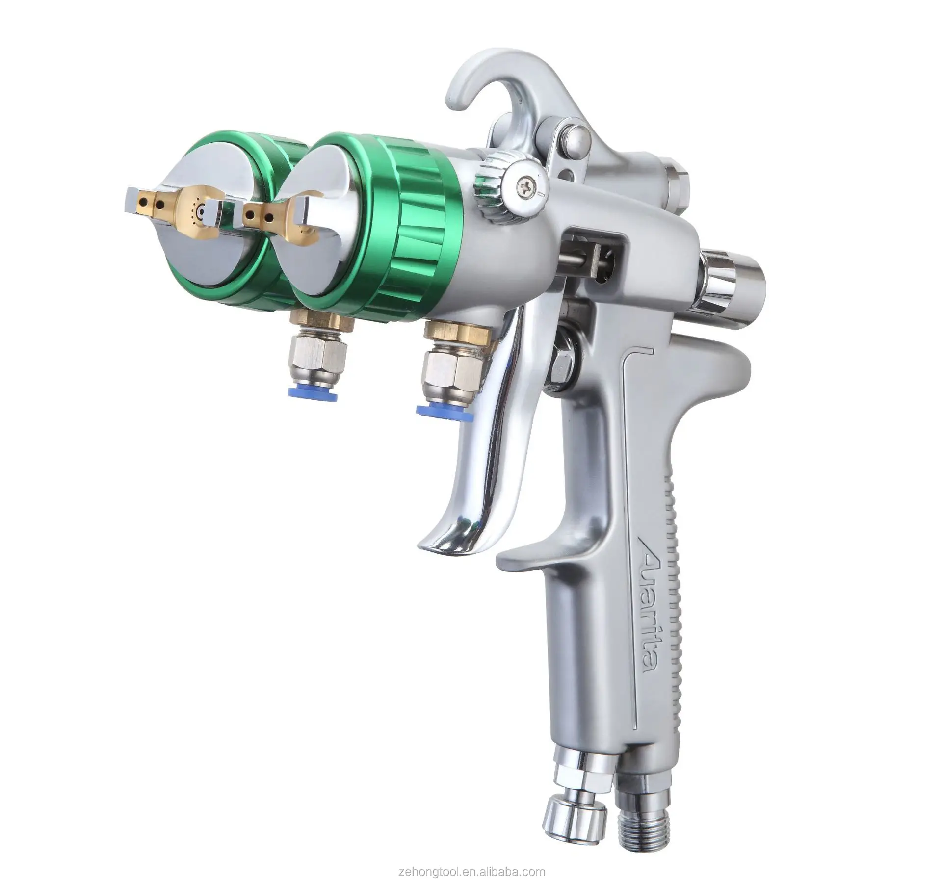 Auarita Pt29b Double Nozzle Air Spray Gun Suction Feed 1000cc Aluminum