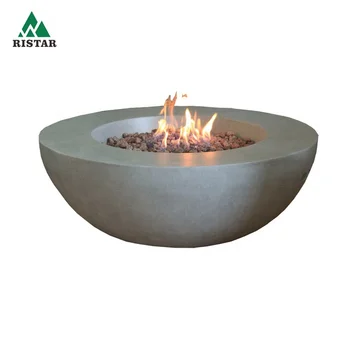 Cast Concrete Grc Gfrc Round D42 Inch Gas Fire Pits Bowl View