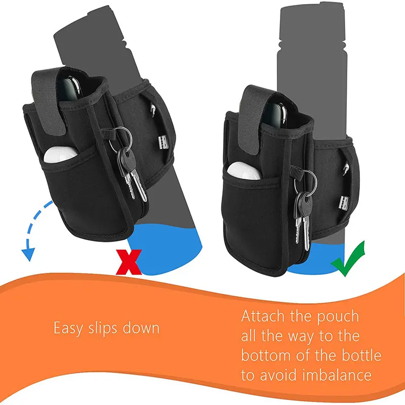 Factory Customized Neoprene Water Bottle Pouch For Running Hiking 18oz