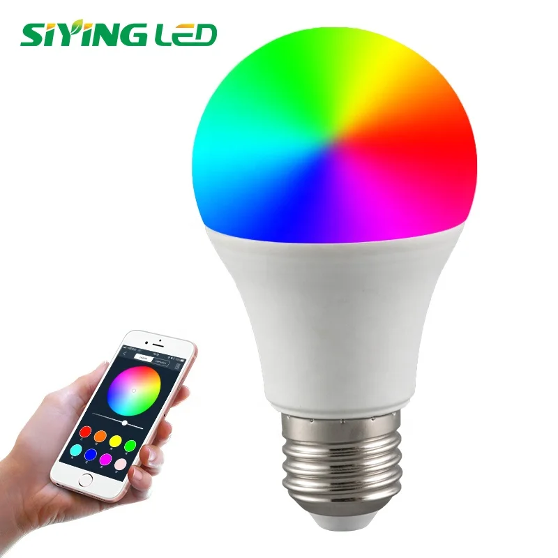 LED Smart light Bulb 16 million colors bluetooth mesh  RGB bulb E27/B22 base led light smart led bulb