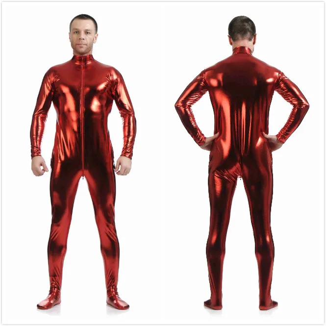 red leather jumpsuit mens