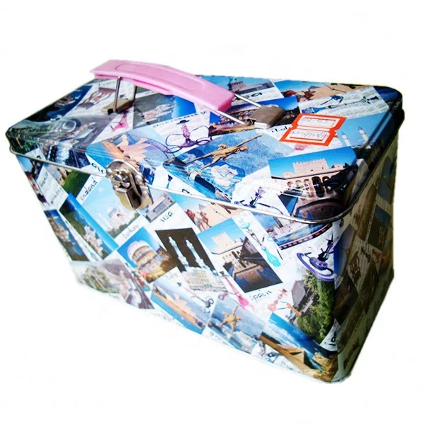 wholesale tin lunch box Metal lunch tin boxes with handle and lock lunch box for kids.jpg