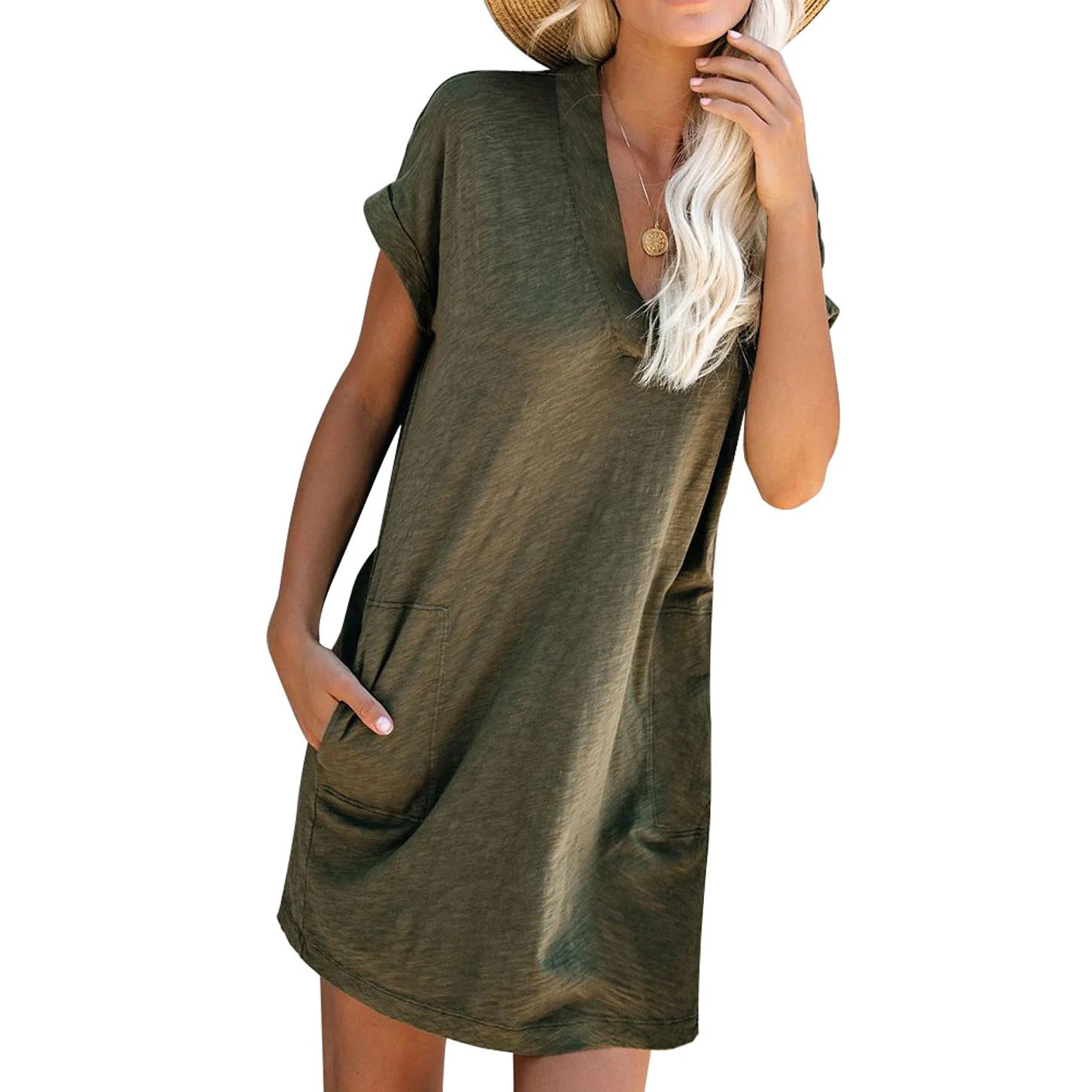 Vestido de algodón corto Clearance