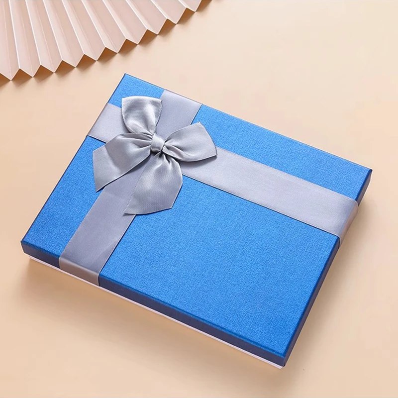 Custom Logo Cardboard Box Packaging Present Storage Treat Box Party Favor Black Gift Box With Bowknot manufacture