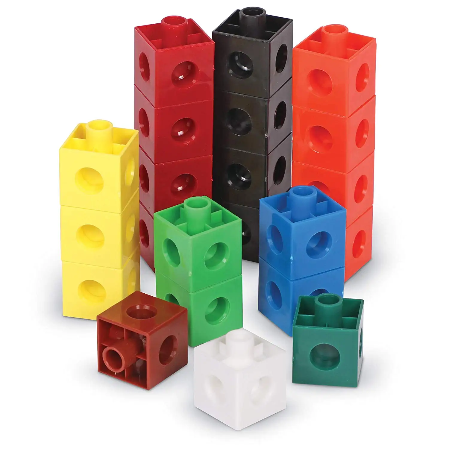 100pcs 10 Colors Multilink Linking Counting Cubes Snap Blocks Teaching ...