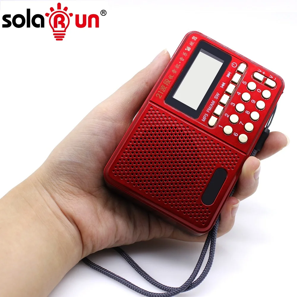 Solar Run Fm Am Sw Multifunctional Radio Rechargeable And Replaceable