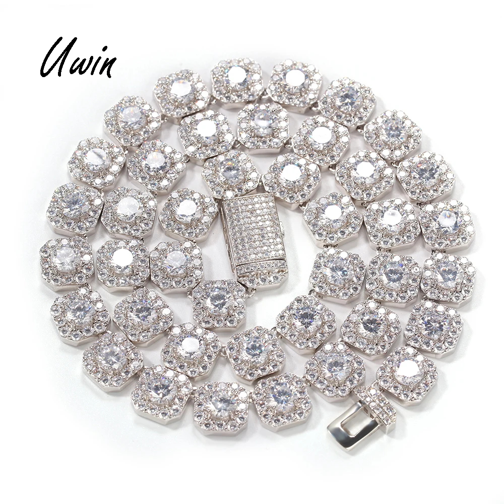

New Arrival Hip Hop Iced Out AAA CZ Chain Luxury Necklace Female Men Rapper Jewelries, Gold, silver, or custom for you
