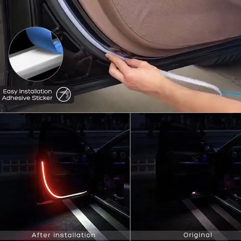Car Door Opening Warning Led Lights Decor Lamp Strip Anti Rear