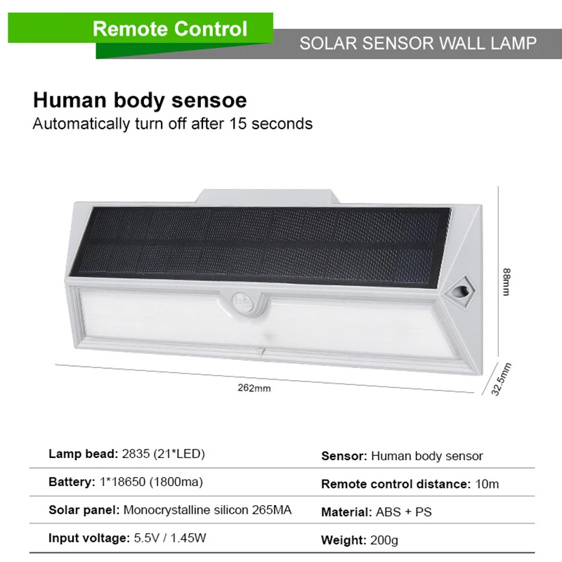 Newest 21LED Solar Garden Light Wireless remote control smart sensor Security Wall light Outdoor Waterproof lamp yard lighting2