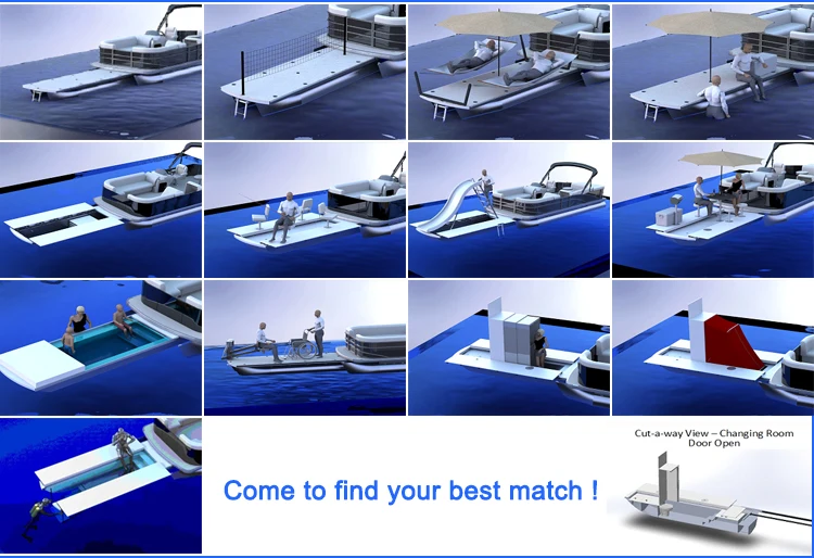 Kinocean 16 Electric Best Used Small Aluminum Pontoon Boats For