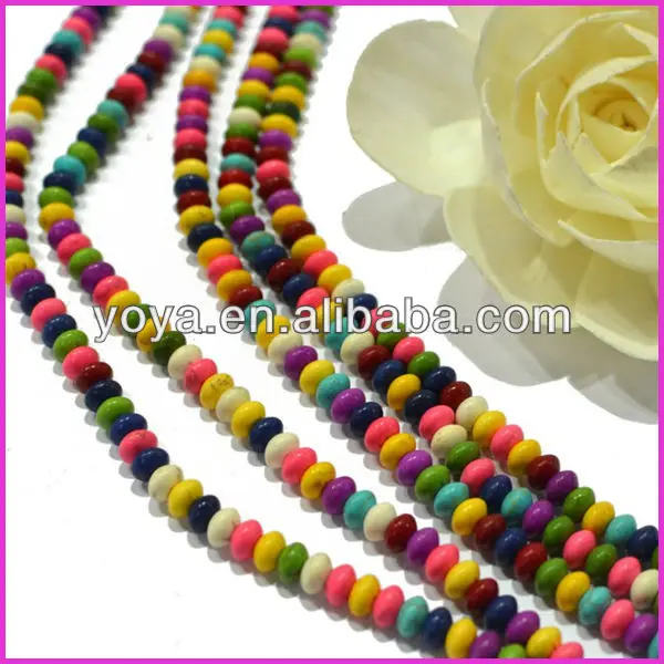 Colorful Turquoise Magnesite Rondelle Beads,Stone Rondelle Beads.jpg