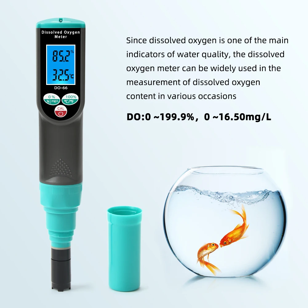 DO-66 Máy Phân Tích Oxy Hòa Tan Cảm Biến Đầu Dò Máy Kiểm Tra Oxy Phạm Vi Hai Điểm 0-199.9% Cho Bể Cá Nuôi Trồng Thủy Sản